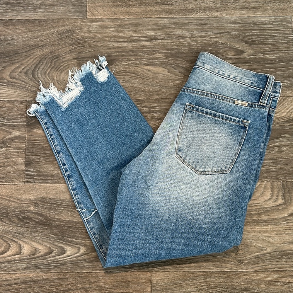 NEW KanCan 27 7 Regina High Waist Mom Jeans Distressed Ripped Denim Medium Wash - Picture 14 of 14